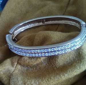 Swarovski Crystal Oval Hinged Bangle